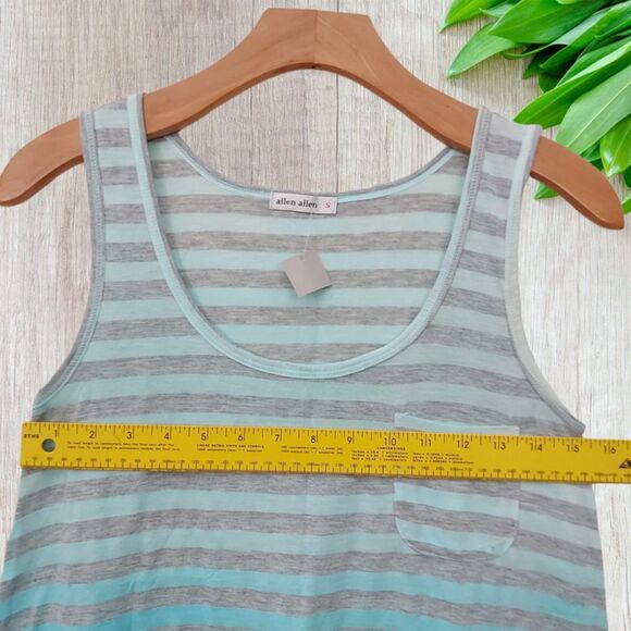 Allen Allen Tunic Top Womens Small Blue Striped Sleeveless Flowy Beach Summer - Picture 4 of 8